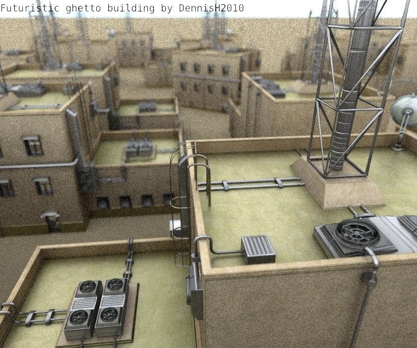 Futuristic Building  Low-poly 3D model_52