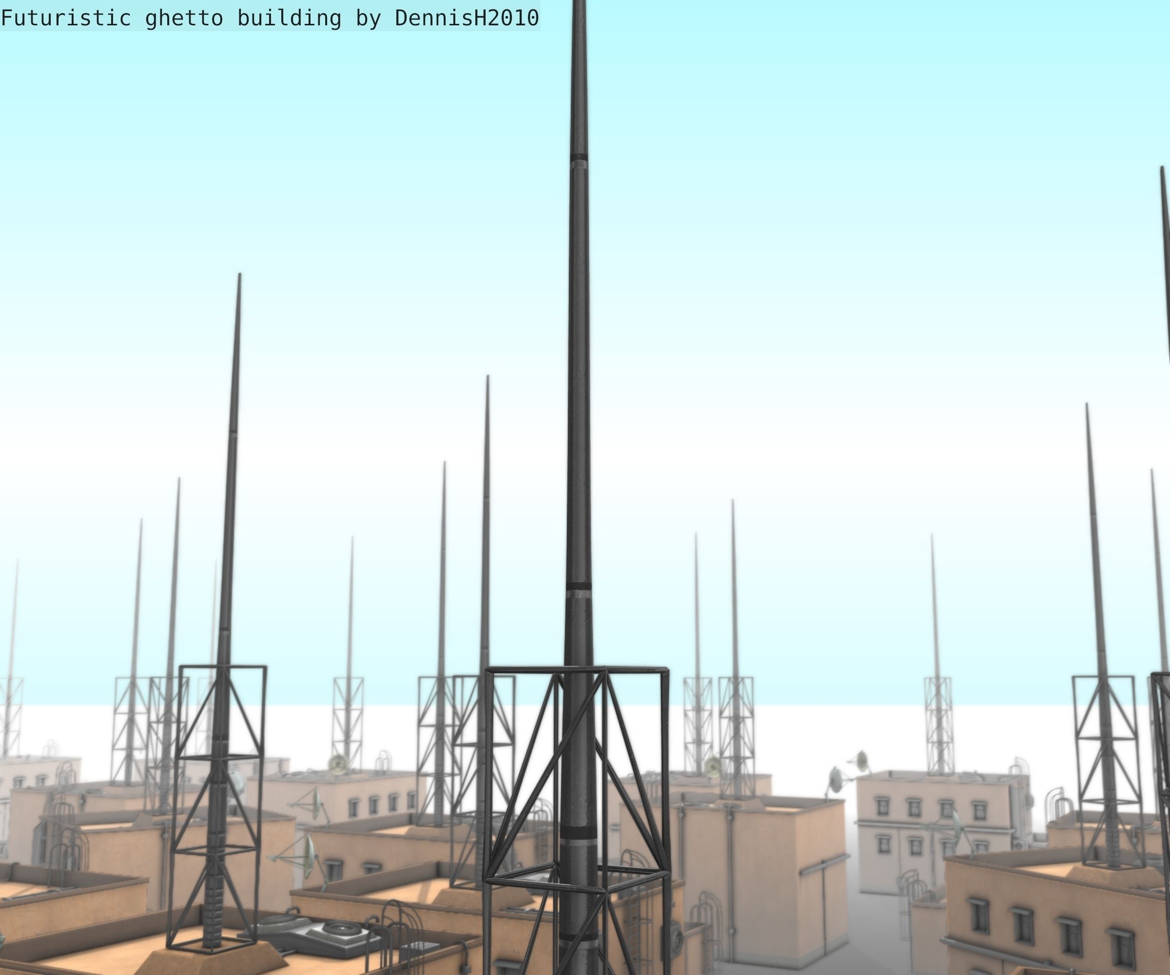 Futuristic Building  Low-poly 3D model_45