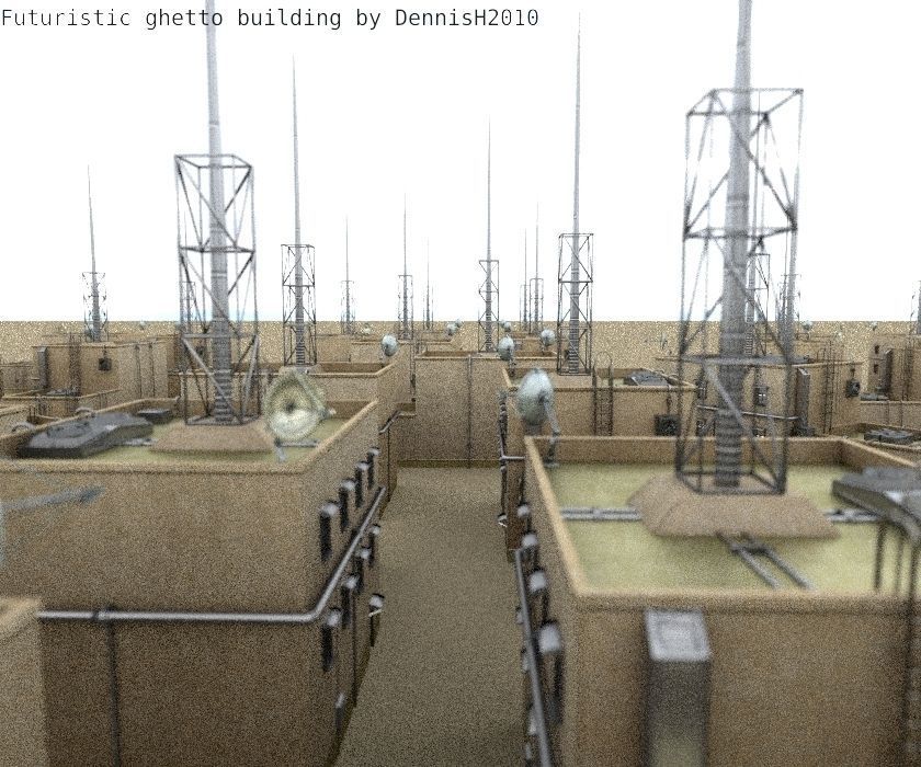 Futuristic Building  Low-poly 3D model_31