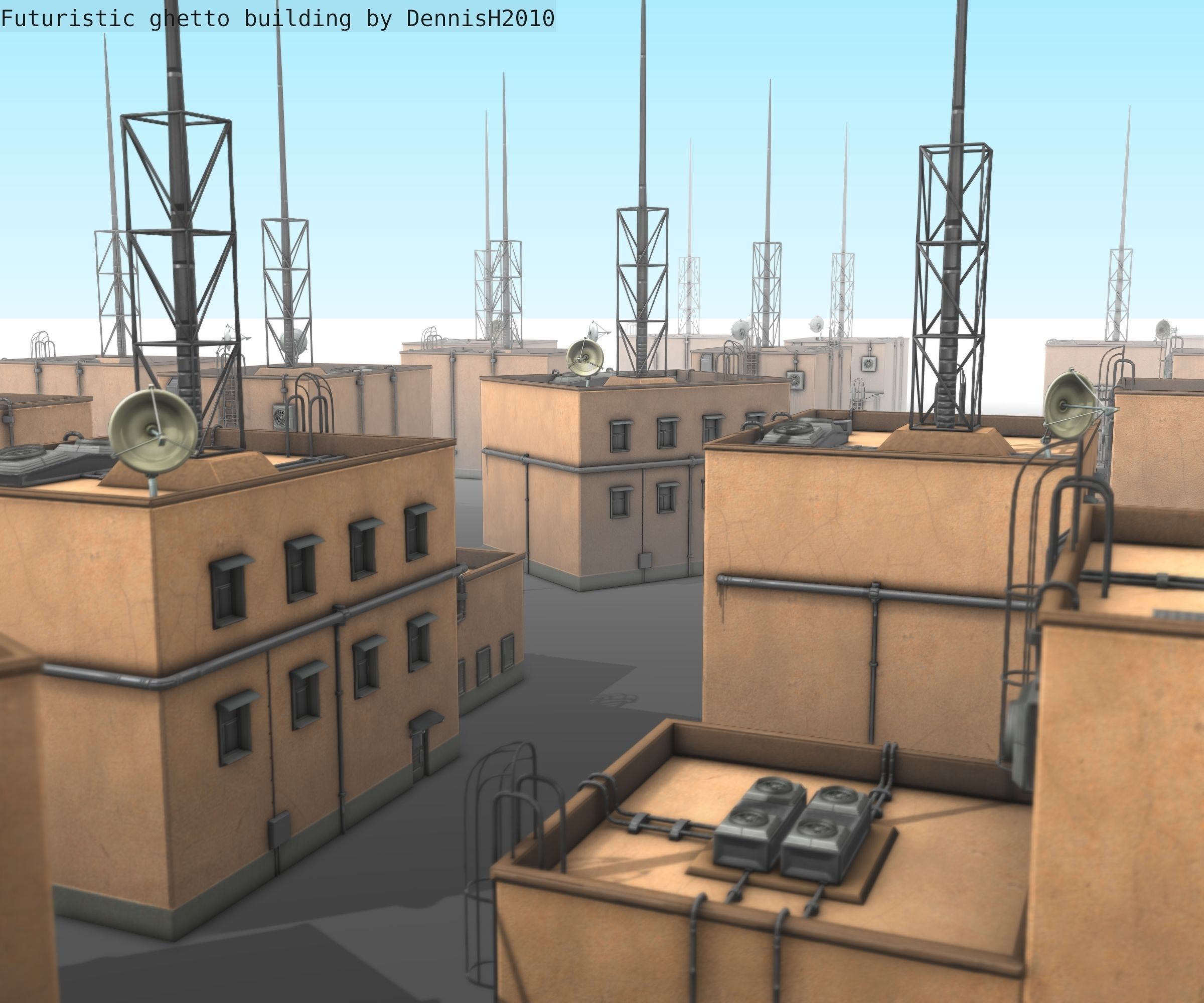 Futuristic Building  Low-poly 3D model_118