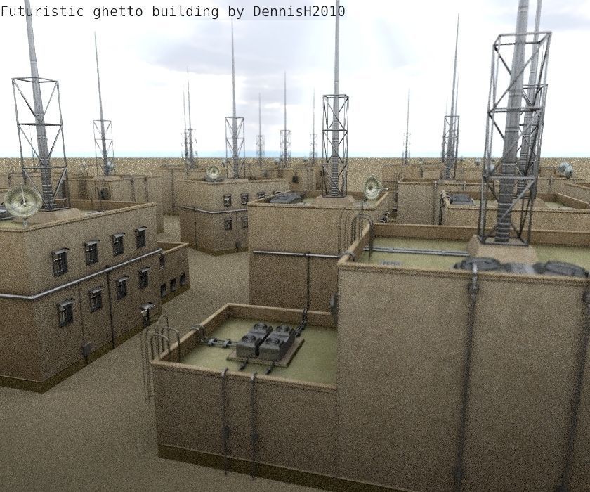 Futuristic Building  Low-poly 3D model_50