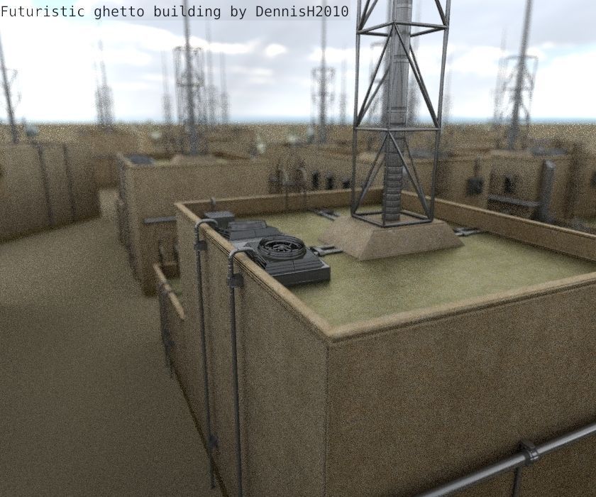 Futuristic Building  Low-poly 3D model_81