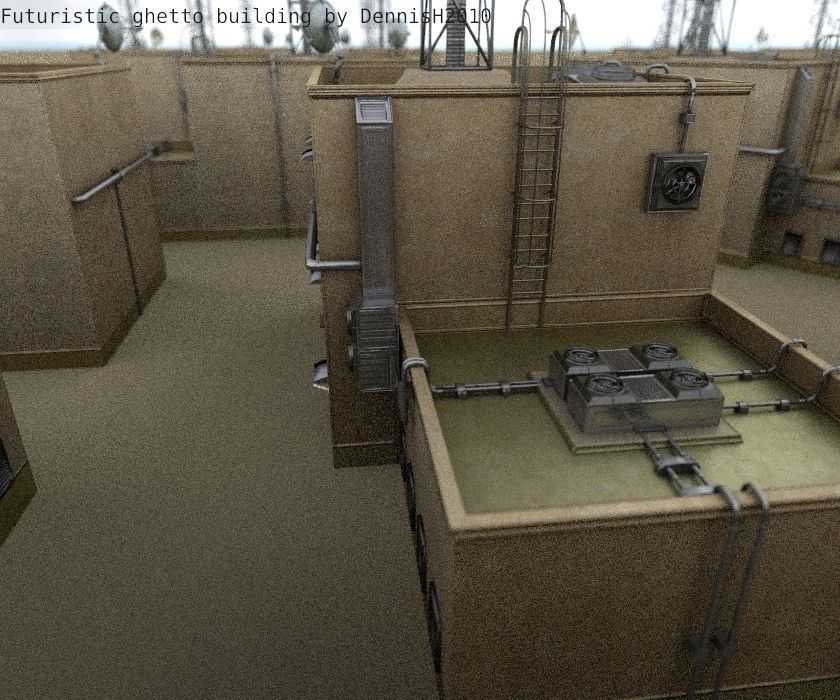 Futuristic Building  Low-poly 3D model_103