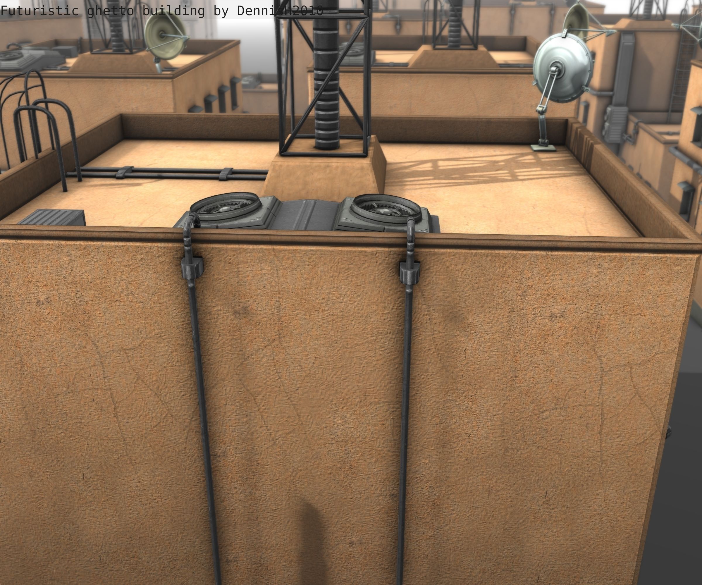 Futuristic Building  Low-poly 3D model_109