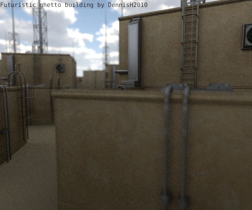 Futuristic Building  Low-poly 3D model_116