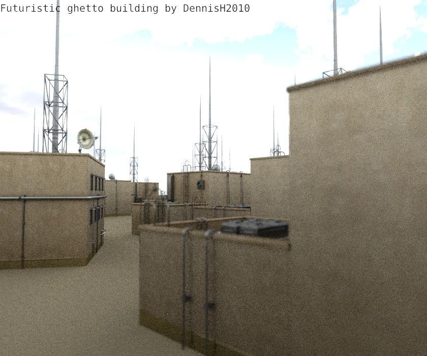 Futuristic Building  Low-poly 3D model_22