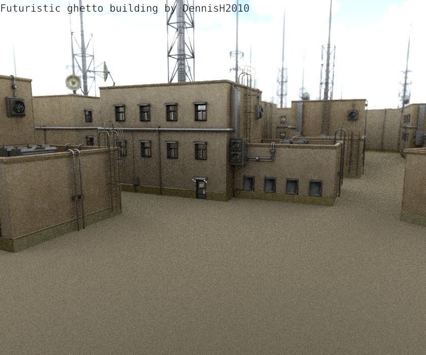 Futuristic Building  Low-poly 3D model_94