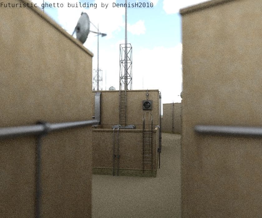 Futuristic Building  Low-poly 3D model_56