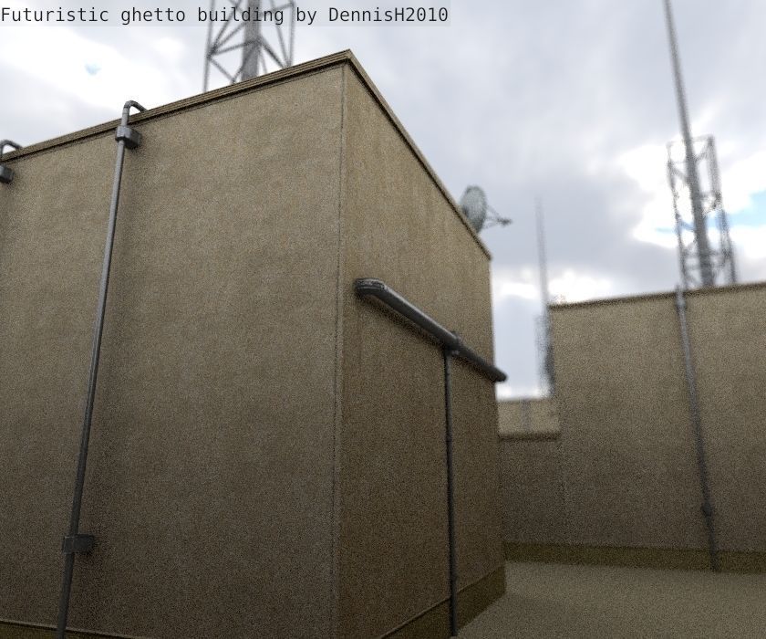 Futuristic Building  Low-poly 3D model_18