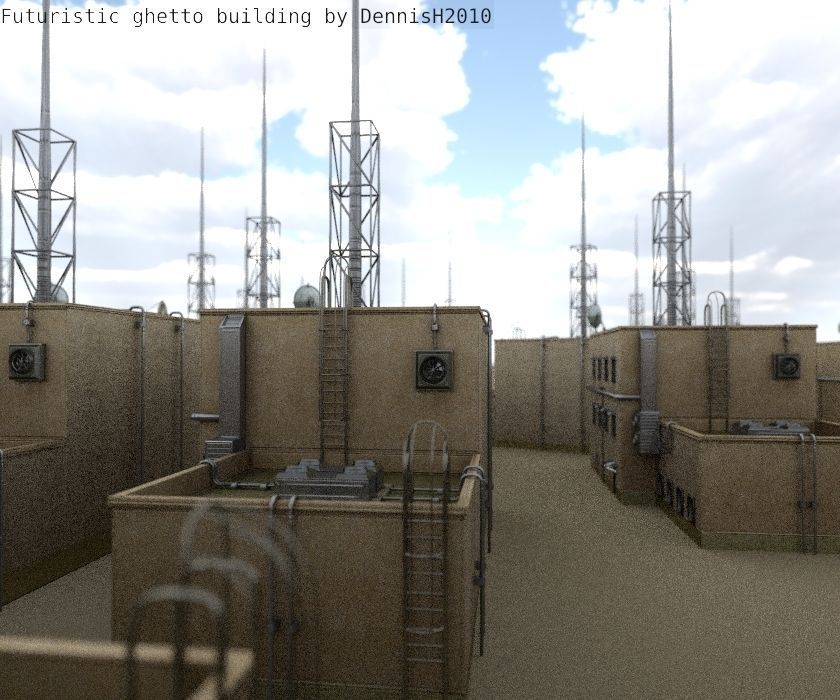 Futuristic Building  Low-poly 3D model_89