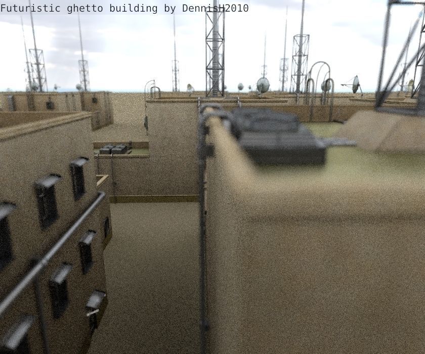 Futuristic Building  Low-poly 3D model_19