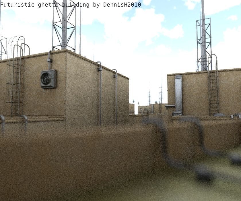 Futuristic Building  Low-poly 3D model_99