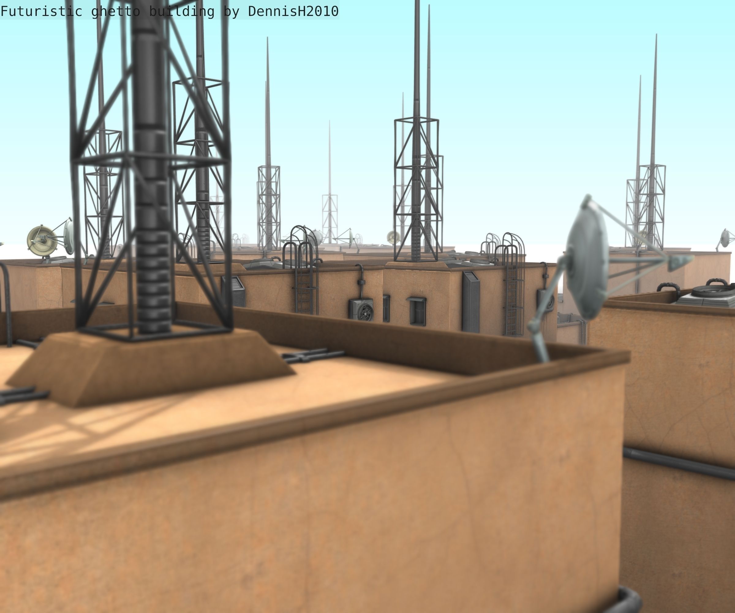 Futuristic Building  Low-poly 3D model_112