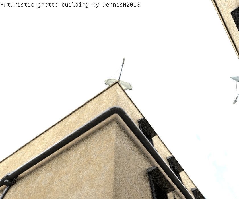 Futuristic Building  Low-poly 3D model_32