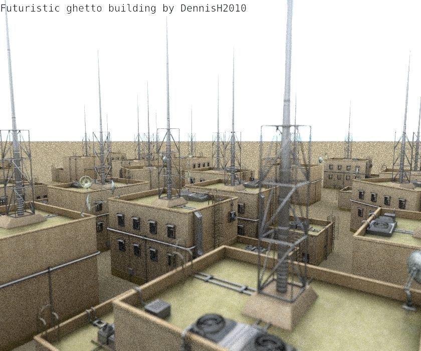 Futuristic Building  Low-poly 3D model_49