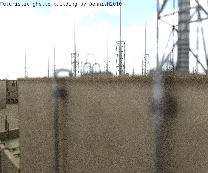 Futuristic Building  Low-poly 3D model_17