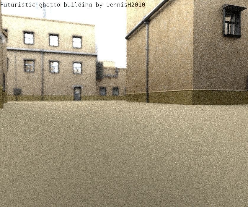 Futuristic Building  Low-poly 3D model_25