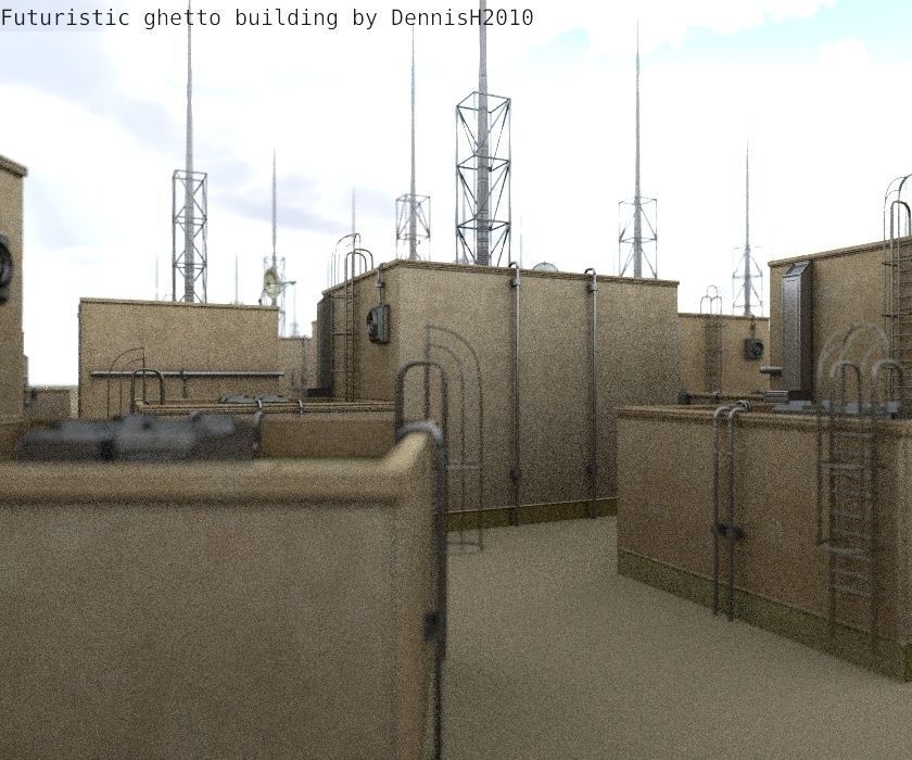 Futuristic Building  Low-poly 3D model_92