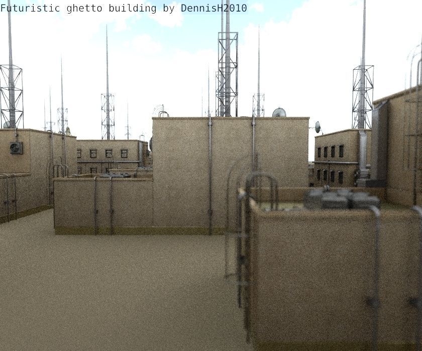 Futuristic Building  Low-poly 3D model_55