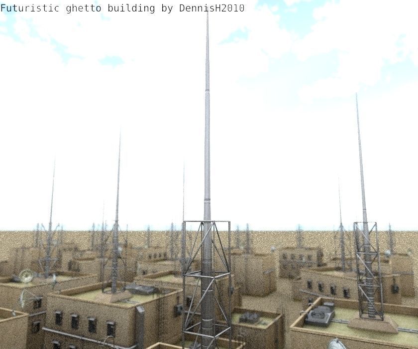 Futuristic Building  Low-poly 3D model_44