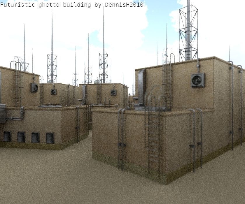 Futuristic Building  Low-poly 3D model_97