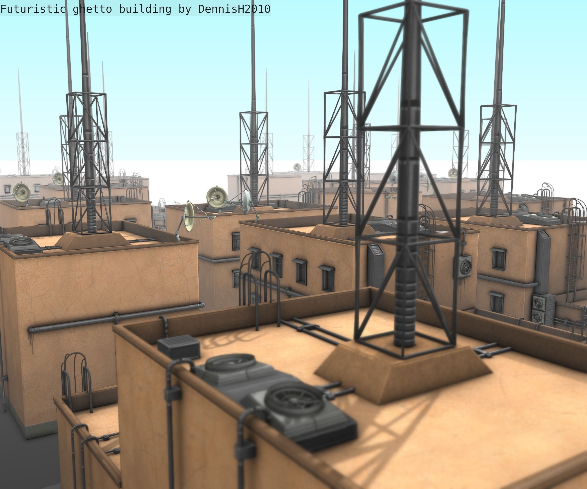 Futuristic Building  Low-poly 3D model_115