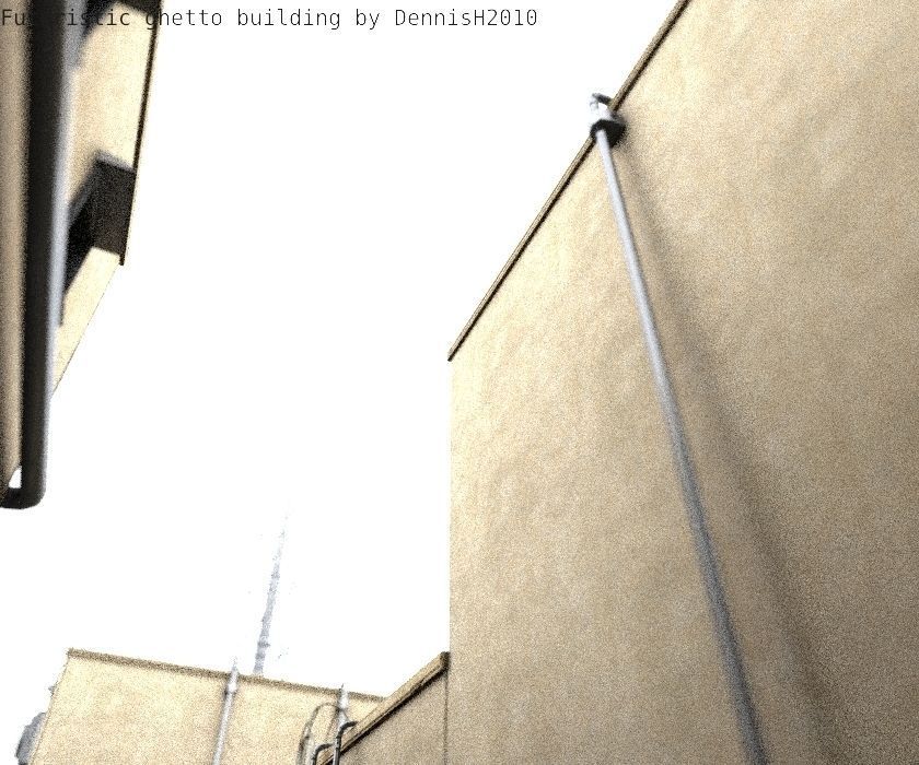 Futuristic Building  Low-poly 3D model_34