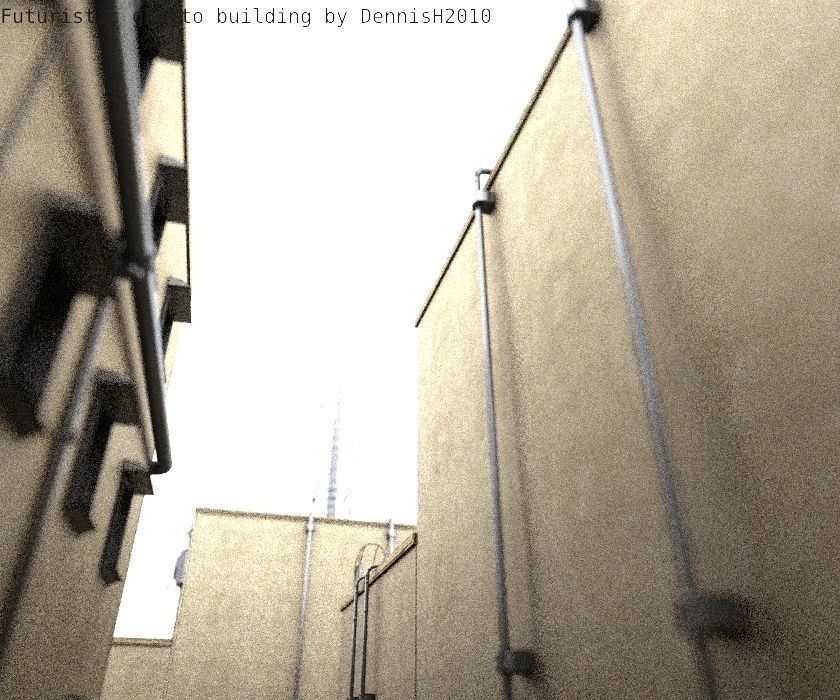 Futuristic Building  Low-poly 3D model_66