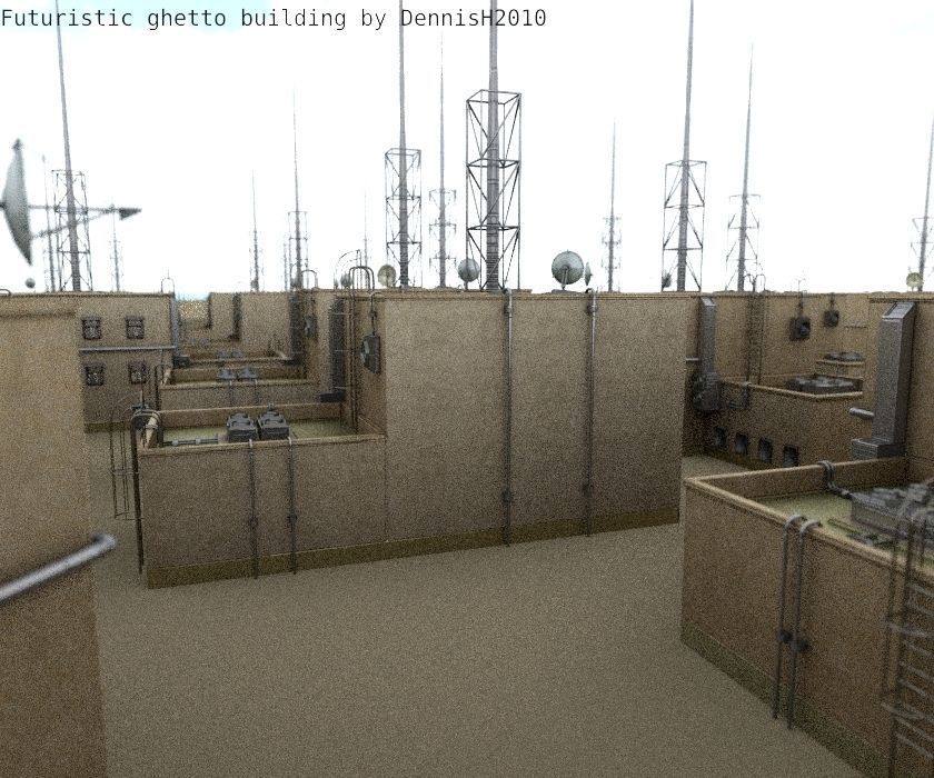 Futuristic Building  Low-poly 3D model_101