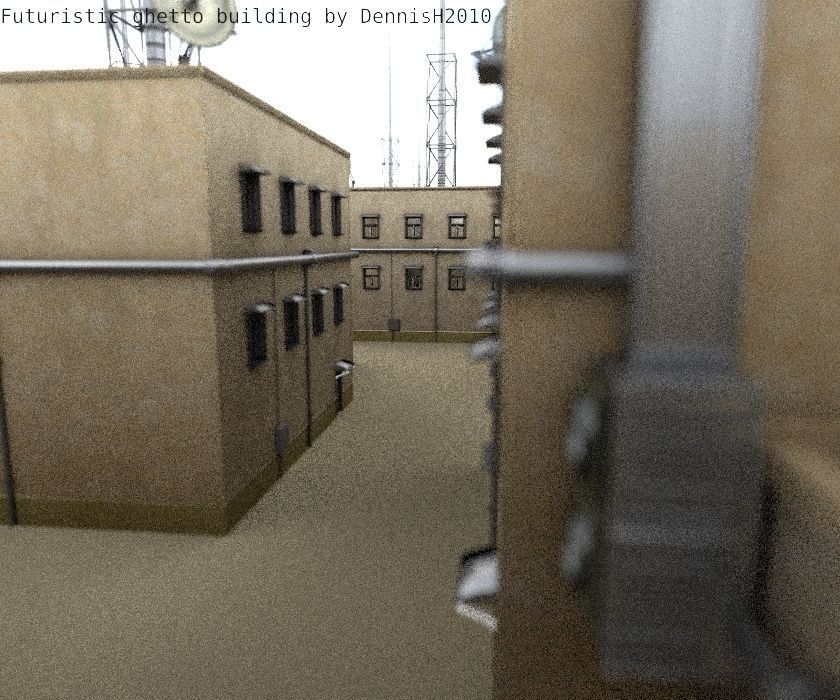 Futuristic Building  Low-poly 3D model_85