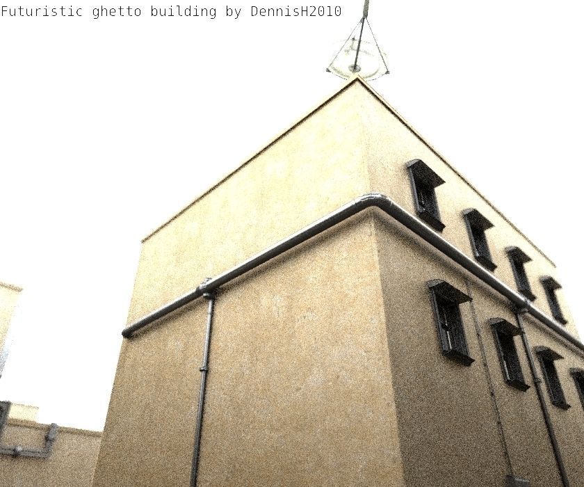 Futuristic Building  Low-poly 3D model_26