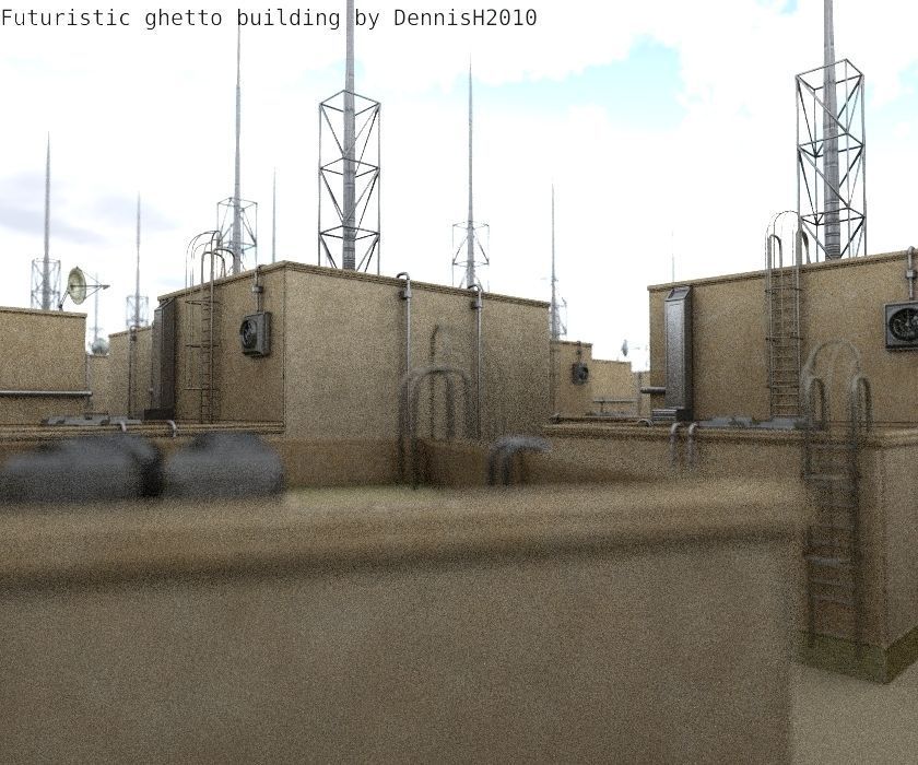 Futuristic Building  Low-poly 3D model_82