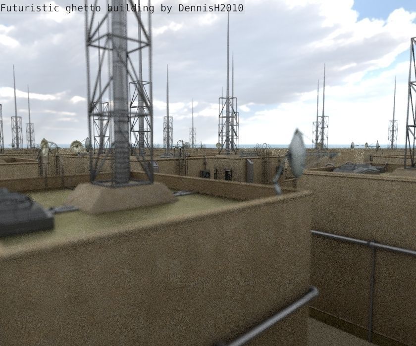 Futuristic Building  Low-poly 3D model_40