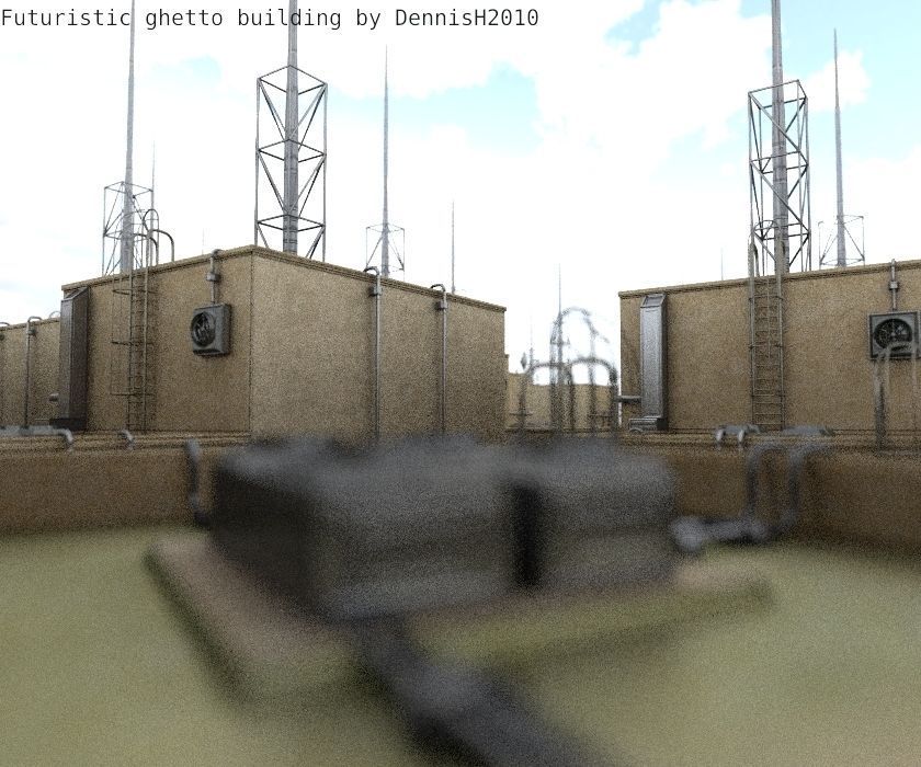 Futuristic Building  Low-poly 3D model_37