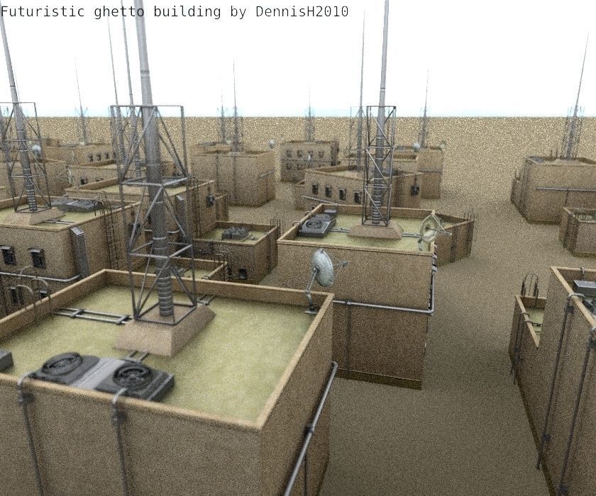 Futuristic Building  Low-poly 3D model_93