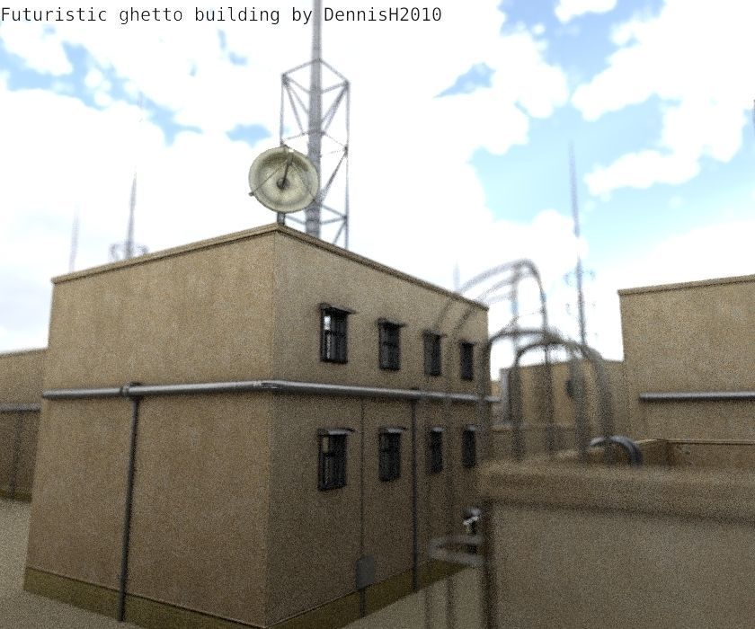 Futuristic Building  Low-poly 3D model_69