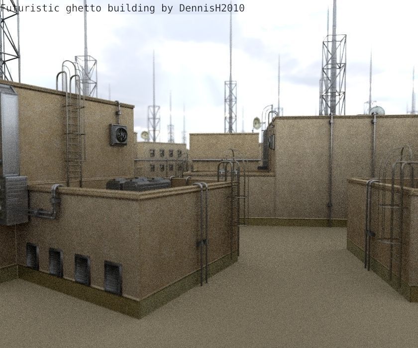 Futuristic Building  Low-poly 3D model_87