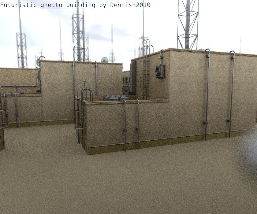 Futuristic Building  Low-poly 3D model_88