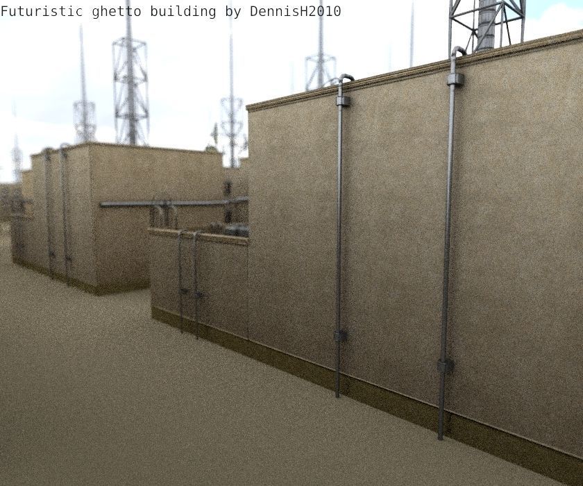 Futuristic Building  Low-poly 3D model_119