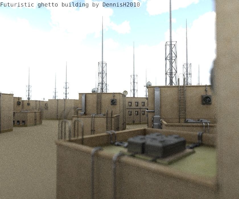 Futuristic Building  Low-poly 3D model_111