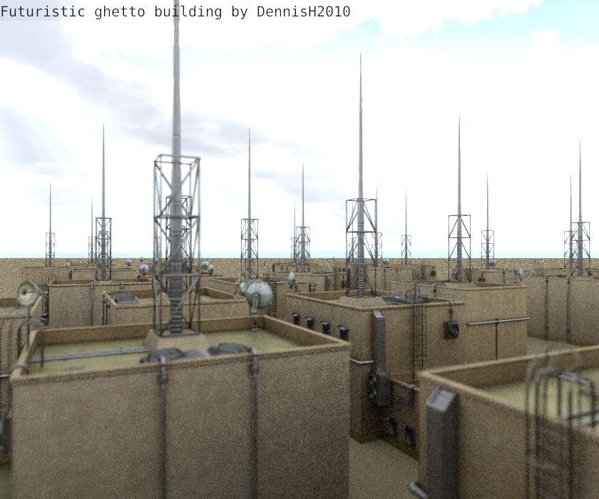 Futuristic Building  Low-poly 3D model_70