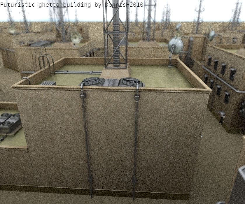 Futuristic Building  Low-poly 3D model_74