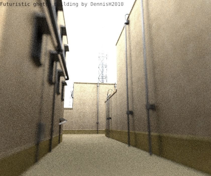 Futuristic Building  Low-poly 3D model_24