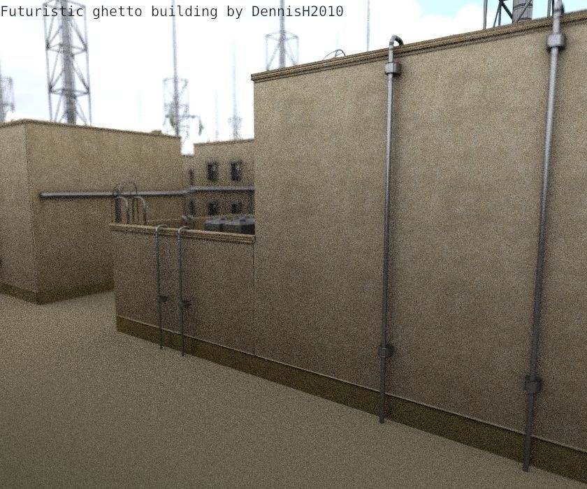 Futuristic Building  Low-poly 3D model_59