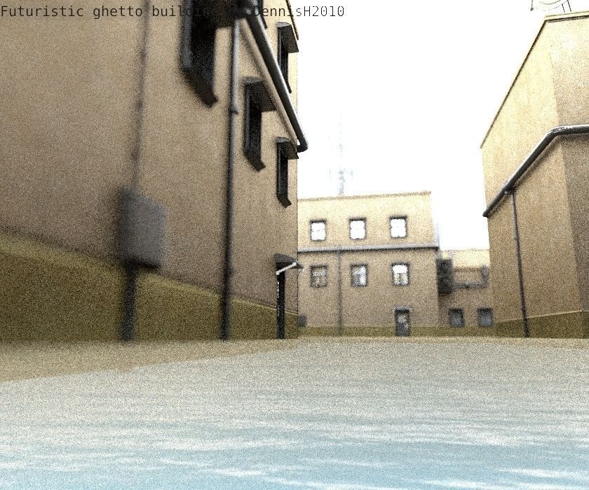 Futuristic Building  Low-poly 3D model_54