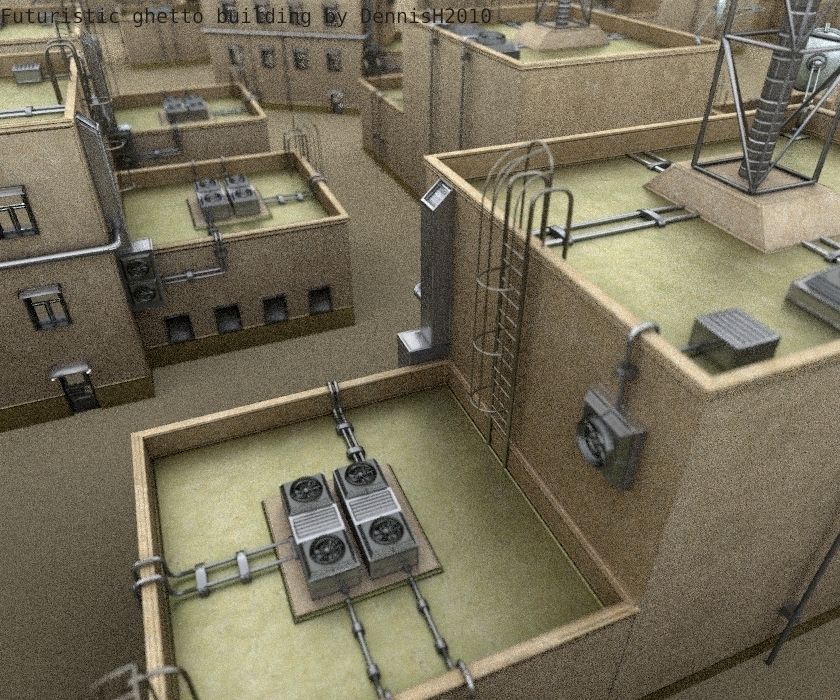 Futuristic Building  Low-poly 3D model_105