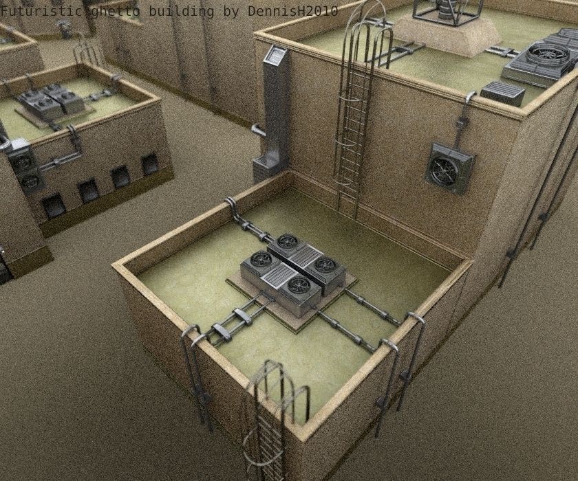 Futuristic Building  Low-poly 3D model_20