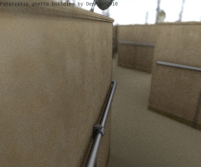 Futuristic Building  Low-poly 3D model_60