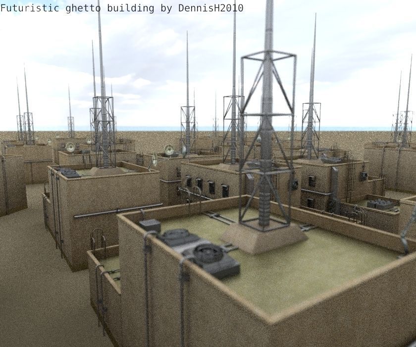 Futuristic Building  Low-poly 3D model_51