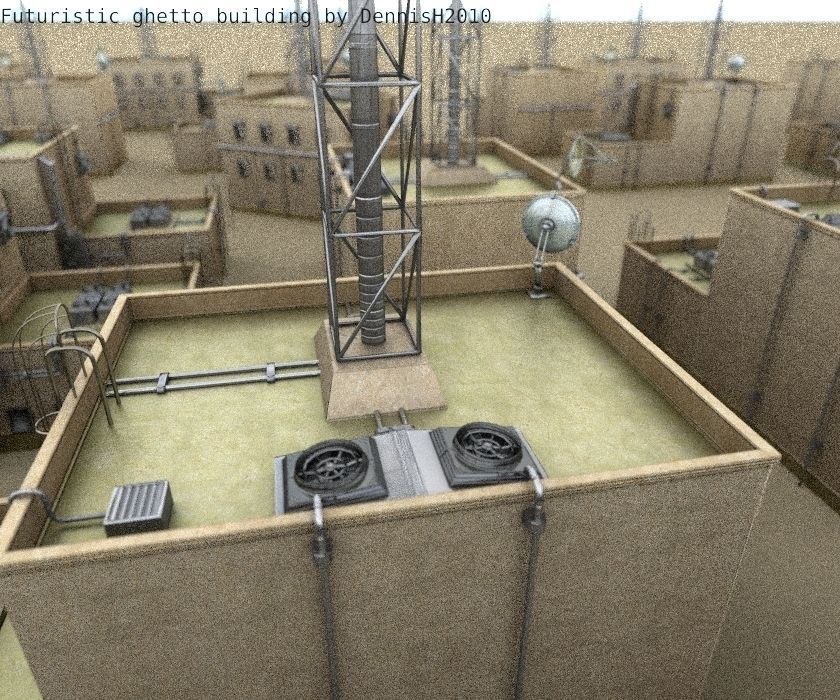 Futuristic Building  Low-poly 3D model_86